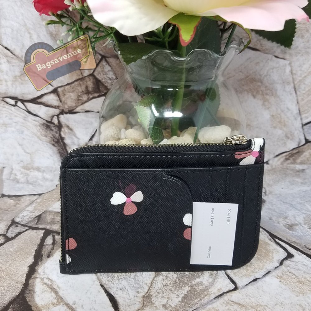 Medium L-zip Card Holder Dusk Buds Kate Spade - Picture 5 of 7
